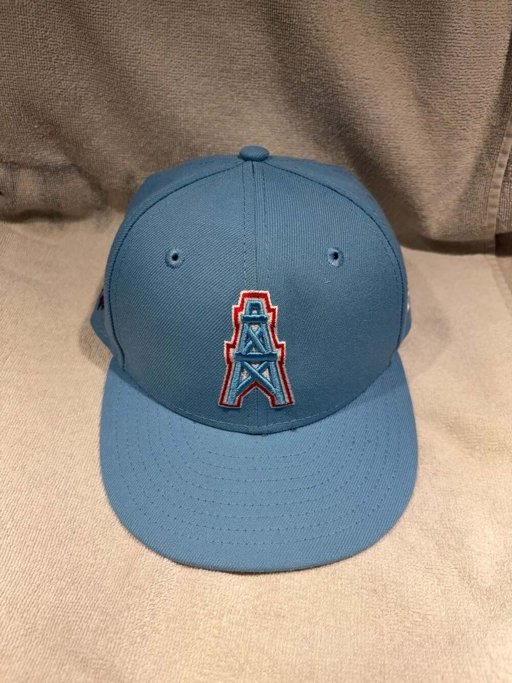 New Era Houston Oilers 59FIFTY Fitted Hat Light Blue Size 6 3/4
